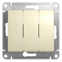Выключатель 3-кл. СП Glossa 10А IP20 (сх. 1+1+1) 10AX механизм беж. SchE GSL000231 Schneider Electric