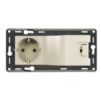 Механизм розетки 2-м СП Valena In'matic 16А IP40 2К+З 250В/USB 1000мА с лиц. панелью Life/Allure сл. кость Leg 753210 Legrand