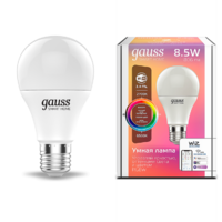 Лампа Светодиодная Smart Home RGBW E27 A60 8.5 Вт 2700-6500K 1/10/100 | 1170112 Gauss
