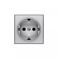 Накладка для розетки SCHUKO, серия SKY, цвет серебристый алюминий|2CLA858800A1301| ABB