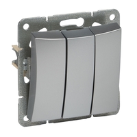 Механизм выключателя 3-кл. СП Дуэт 10А IP20 серебр. SchE WDE000331 Schneider Electric