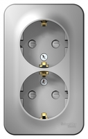 Розетка 2-м ОП Blanca 16А IP20 250В с заземл. защ. шторки алюм. SchE BLNRA011203 Schneider Electric