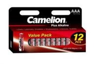 Элемент питания алкалиновый AAA/LR03 1.5В Plus Alkaline BLOCK-12 LR03-HP12 Camelion 14260