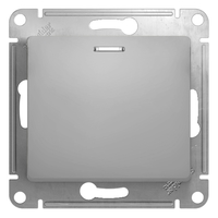Механизм переключателя проходного 1-кл. СП Glossa 10А IP20 (сх. 6а) 10AX с подсветкой алюм. SchE GSL000363 Schneider Electric