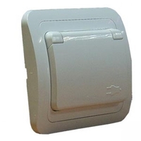 Розетка 1-м СП Mimoza 16А IP20 с крышкой бел./бел. Makel 12029