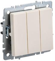 Выключатель 3-кл. СП BRITE ВС10-3-0-БрКр 10А беж. IEK BR-V30-0-10-K10 (ИЭК)