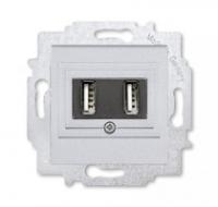 Устройство зарядное USB двойн. Levit серебр. ABB 2CHH290040A6070