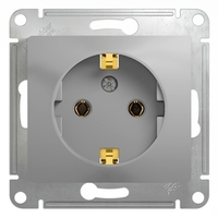 Розетка 1-м СП Glossa 16А IP20 с заземл. механизм алюм. SchE GSL000343 Schneider Electric
