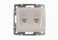 Механизм розетки компьютерной RJ45 2-м Рейн жемчуж./бел. перламутр. LEZARD 703-3088-141