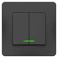 Выключатель 2-кл. СП Blanca 10А IP20 (сх. 5) 250В с подсветкой антрацит SchE BLNVS010516 Schneider Electric