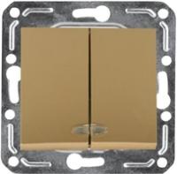 Механизм выключателя 2-кл. СП 10А IP20 V01-16-V22-М с индикацией зол. Volsten 10051