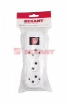 Колодка 3 гнезда с кнопкой без заземления | 11-8705 REXANT