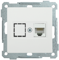 Механизм розетки комп. СП BOLERO РК11-1-Б RJ45 Cat6 бел. IEK EKB16-01-K01 (ИЭК)