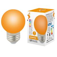 Лампа светодиодная LED-G45-1W/ORANGE/E27/FR/С 1Вт шар матовая оранж. E27 декоративная (упак. картон) Volpe UL-00005650 Uniel