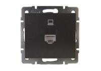 Механизм розетки компьютерной RJ45 Рейн матов. черн. графит LEZARD 703-4188-139