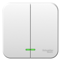 Выключатель 2-кл. ОП Blanca 6А IP20 (сх. 5) 250В с подсветкой бел. SchE BLNVA065101 Schneider Electric