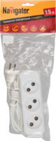 Удлинитель 3х1.5м без заземл. 6А IP20 71 448 NPE-S1-03-150-X-2х0.75 ШВВП 2х0.75 Navigator 71448 19247