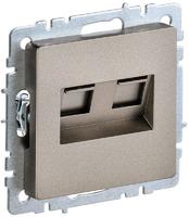 Розетка двойная СП RJ11+RJ45 кат.5E BRITE РК/Т12-БрШ шампань IEK BR-KT20-O-1-K37 (ИЭК)