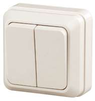 Выключатель 2-кл. ОП Quadro 10А IP20 2-104-02 250В сл. кость Intro Б0027641 ЭРА (Энергия света)