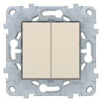 Выключатель 2-кл. 2мод. СП Unica New IP21 (сх. 5) 250В 10AX механизм беж. SchE NU521144 Schneider Electric