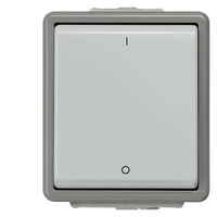 Выключатель одноклавишный, двухполюсный, 10А 250В наружный IP44, с защитой от брызг Siemens 5TA4702