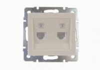 Механизм розетки телефонной RJ11 2-м Рейн евро стандарт крем. LEZARD 703-0388-138