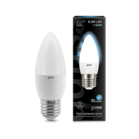 Лампа светодиодная LED 6.5 Вт 550 Лм 4100К белая Е27 Свеча Black Gauss - 103102207