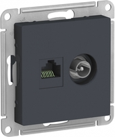 Механизм розетки 2-м ATLAS DESIGN комп. RJ45 кат.5E+TV грифель SchE ATN000789 Schneider Electric