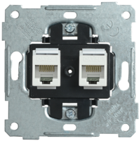Механизм розетки комп. 2-м СП BOLERO РK10-2-Б RJ45 Cat5e ИЭК EKB12-01 IEK (ИЭК)