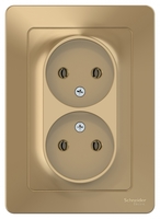 Розетка 2-м СП Blanca 16А IP20 250В без заземл. защ. шторок титан SchE BLNRS000024 Schneider Electric
