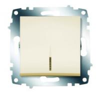 Выключатель 1-кл. 1мод. СП Cosmo 10А IP20 с подсветкой механизм крем. ABB 619-010300-201