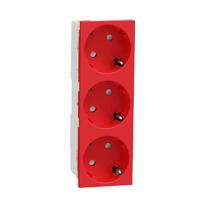 Розетка Unica Modular 45град. 2х2P+E защ. шторки безвинт. клеммы красн. SchE NU307603 Schneider Electric