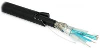 Кабель RS-S/SF4-A-PE интерфейса RS-485/422 4х2х22 AWG (0.76мм/7х0.254мм) многопров. жилы (patch) SF/FTP 120Ом бронир. алюминиевой лентой (MBAT) двойн. обол. внутр./внешн. PE (UV) (-20град.C - +70град.C) черн. Hyperline 26281