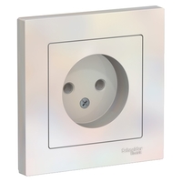 Розетка 1-м СП AtlasDesign 16А IP20 без заземл. в сборе жемчуж. SchE ATN000440 Schneider Electric