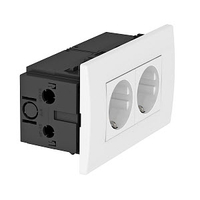 Укомплектованный розеточный блок AR45 (2xModul45,84x140x59 мм,белый) (SDE-RW D0RW2) | 6119407 OBO Bettermann