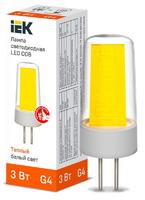Лампа светодиодная COB капсула 3Вт 230В 3000К керамика G4 | LLE-COB-3-230-30-G4 IEK (ИЭК)