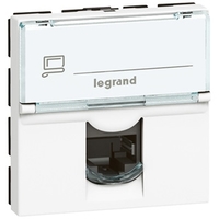 Механизм розетки компьютерной СП 2мод. Mosaic RJ45 кат.6 STP экранир. 90град. бел. Leg 076593 Legrand