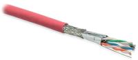 Кабель SFTP4-C7-S23-IN-LSZH-RD-500 (SFTP4-C7-S23-IN-FRLSZH-RD-500) (SSTP4-C7-SOLID-INDOOR-LSZH-500) витая пара экран-фольга на каждой паре + сетка S/FTP кат.7; 4 пары (23 AWG) ож (solid) LSZH нг(С)-HF красн. (уп.500м) Hyperline 236298