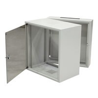 Шкаф настенный WZ-3505-01-05-011 (19"),серии SD2,18U,871x600х500,трехсекционный,со стекл.дв.ю,сер. (RAL 7035) (SD-118) собр. | 15677 Zpas