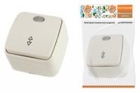 Переключатель на 2 направления 1-кл. открытой устан с подсветкой IP20 10А, сл. кость "Дача" Народная | SQ1824-0019 TDM ELECTRIC