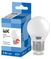 Лампа светодиодная LED 5Вт Е27 230В 6500К ECO G45 шар | LLE-G45-5-230-65-E27 IEK (ИЭК)