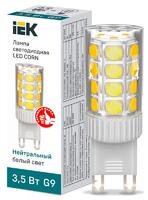 Лампа светодиодная Corn 3.5Вт капсульная 4000К нейтр. бел. G9 230В керамика IEK LLE-Corn-4-230-40-G9 (ИЭК)
