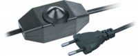 Шнур NPS-FS02-170-2x0.5-BL 1.7 м с диммируемым выкл. черный | 61603 Navigator