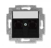 Розетка информационная Levit двойная 2хRJ45 кат. 5e антрацит ABB 2CHH295118A6063