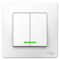 Выключатель 2-кл. СП Blanca 6А IP20 (сх. 5) 250В с подсветкой бел. SchE BLNVS006511 Schneider Electric