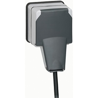 Розетка 1-м ОП Plexo 16А IP66 3P+E защ. шторки с крышкой сер. Leg 090465 Legrand