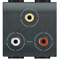 Разъем 3хRCA LivingLight антрацит Leg BTC L4283 Legrand