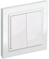 Выключатель 2-кл. СП BRITE ВСР10-2-0-БрБ 10А в сборе бел. IEK BR-V20-0-10-K01-F (ИЭК)