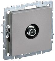 Розетка телевизионная проходная TV СП Brite РТВ10-0-БрС сталь IEK BR-A10-P-K46 (ИЭК)