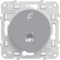 Механизм розетки телефонной 1-м Odace RJ12 алюм. SchE S53R497 Schneider Electric